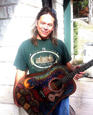 Jimmy Davis and his custom painted Takimine. Hey Jimmy what's up ?